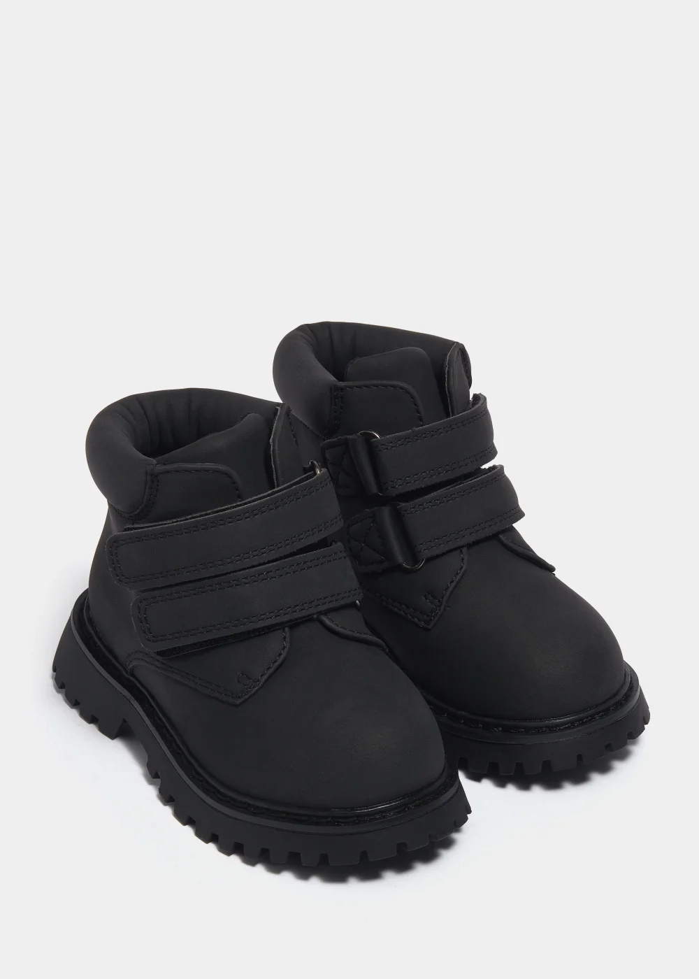 Boys Black Double Strap Hiker Boots (Younger 4-12) - Size 4 Infants Image 1