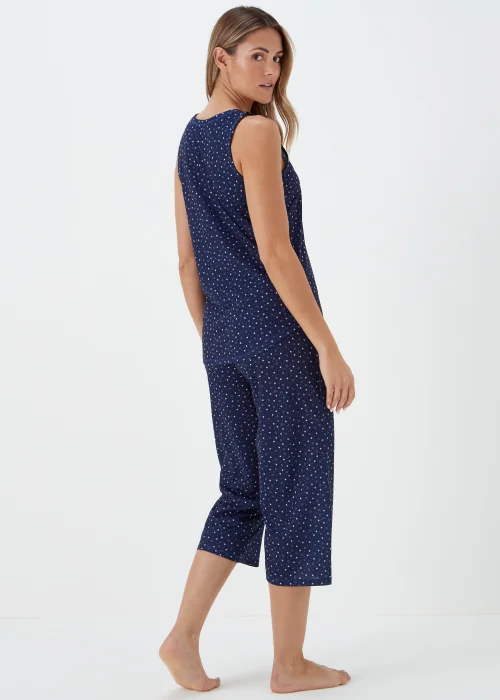 Navy Spot Capri Pyjama Set - Extra small Image 2