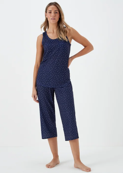 Navy Spot Capri Pyjama Set - Extra small Image 1