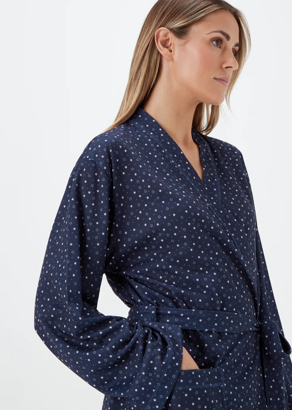 Navy Star Print Dressing Gown - Extra small Image 3