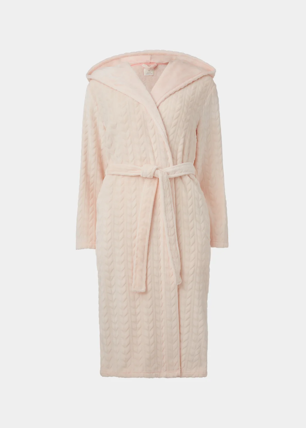 Pink Cable Knit Dressing Gown - Extra small | Matalan Pink Cable Knit Dressing Gown - Extra small | Matalan
