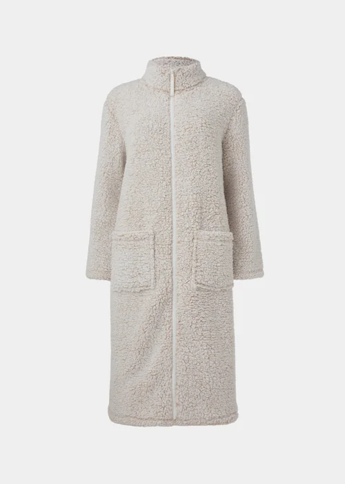 Cream Borg Zip Up Dressing Gown - Extra small Image 4
