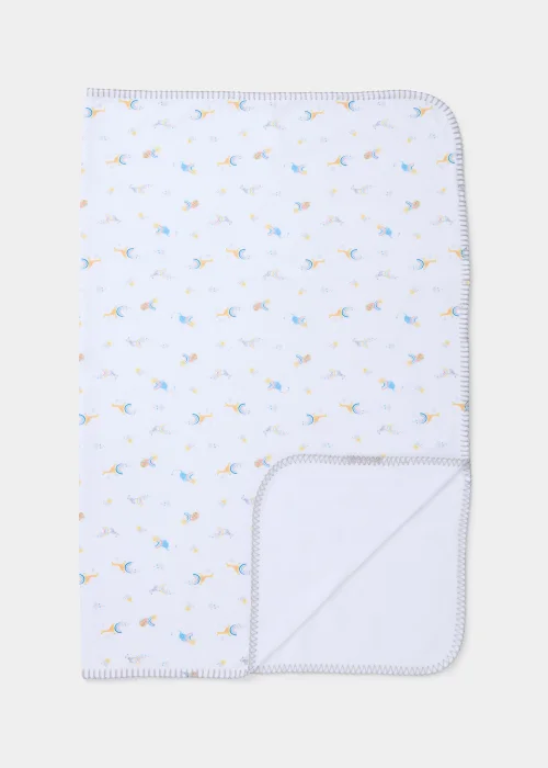 White Rainbow Print Baby Blanket - One Size Image 2