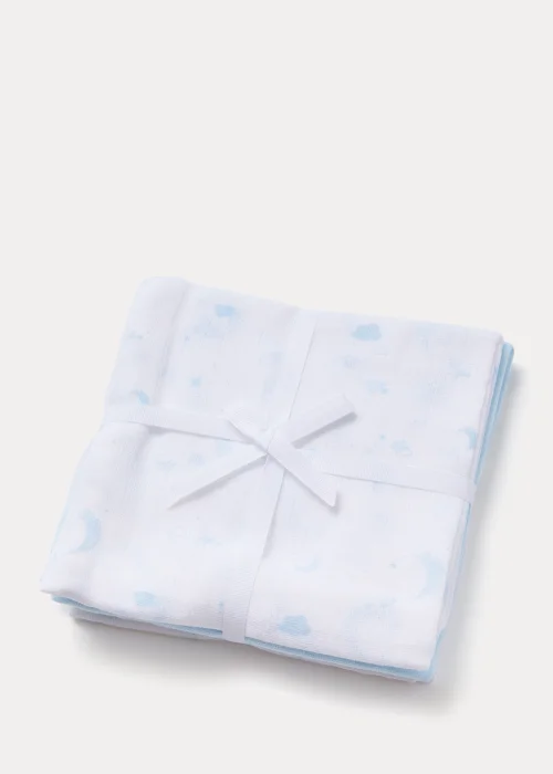 3 Pack Blue Muslin Cloths - One Size Image 2