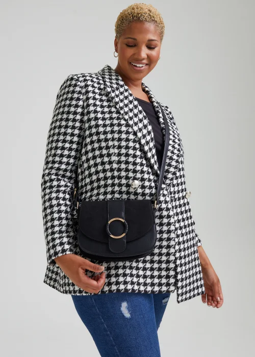 Papaya Curve Black & White Print Blazer - 18 Image 4