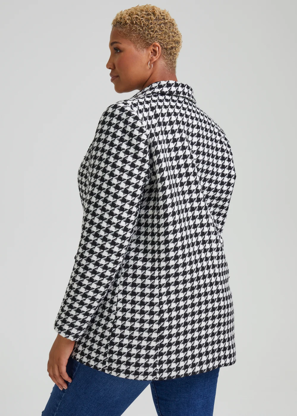 Papaya Curve Black & White Print Blazer - 18 Image 2