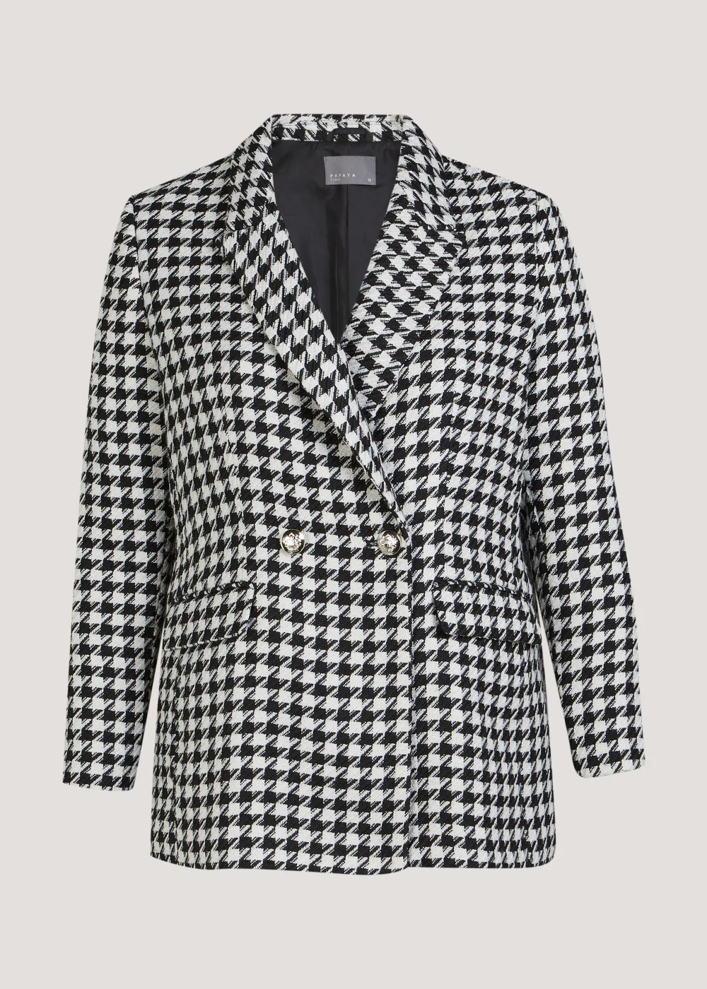 Papaya Curve Black & White Print Blazer - 18 Image 5