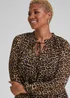 Papaya Curve Brown Animal Print Chiffon Midi Dress - 18 Image 3