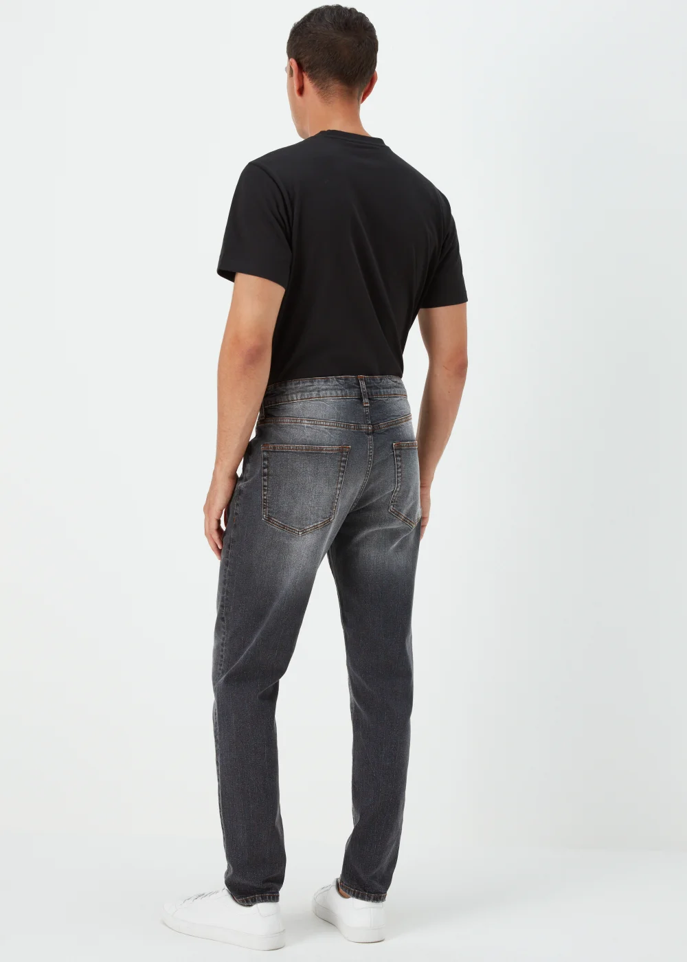 Black Wash Slim Fit Tapered Jeans - 30 Waist Regular Image 2
