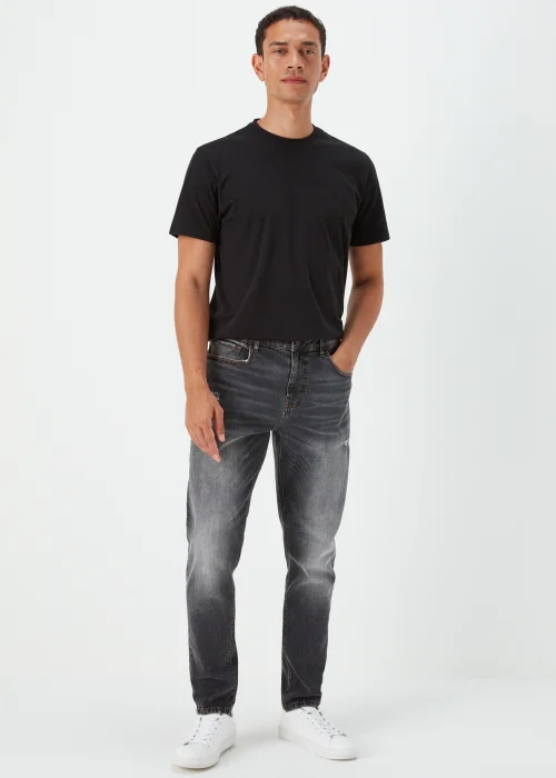 Black Wash Slim Fit Tapered Jeans - 30 Waist Regular Image 1