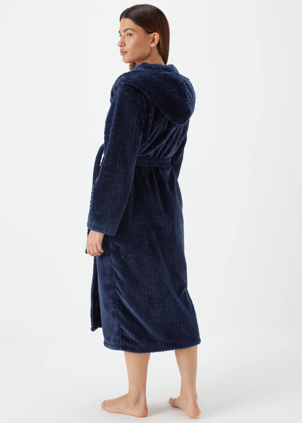 navy dressing gown ladies Derek Rose Women's Long Dressing Gown Bailey Silk Satin Navy