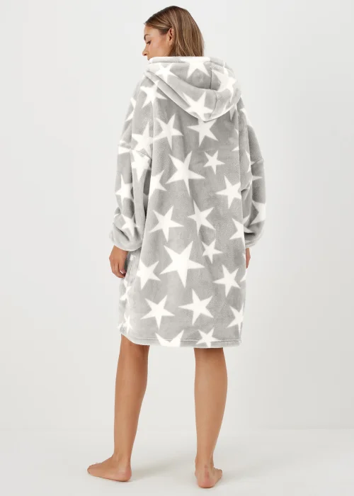 Grey Star Print Snuggle Hoodie - Extra small Image 2