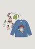 Kids 2 Pack Blue Toy Story Print Long Sleeve T-Shirts - Age 9 - 12 Months Image 1