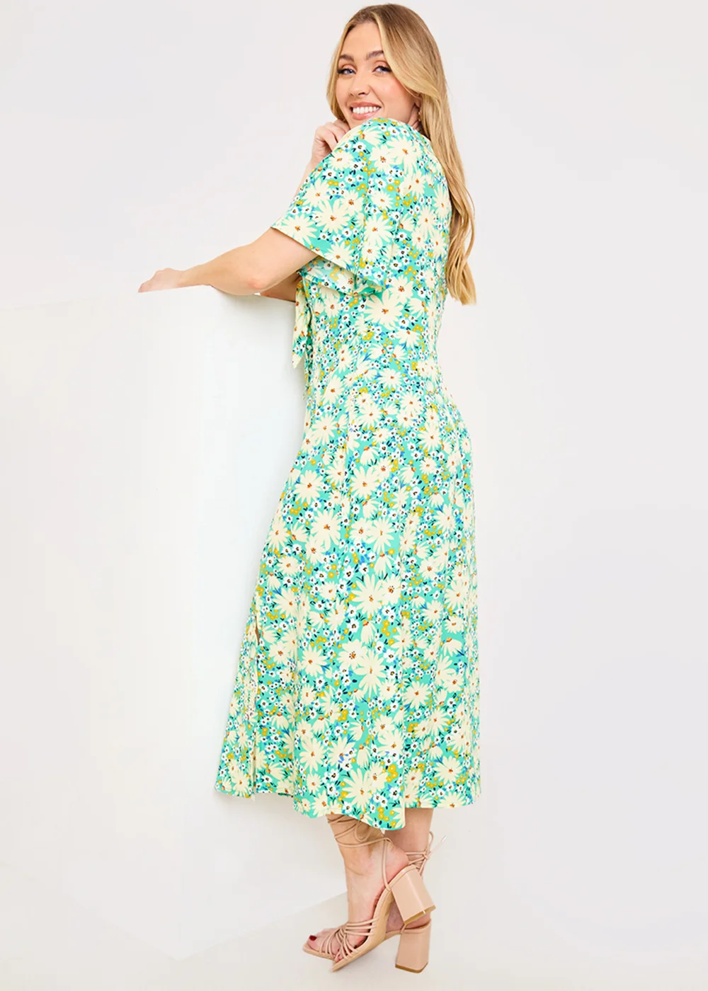 In the Style Jac Jossa Green Print Midaxi Dress - Size 8 Image 5