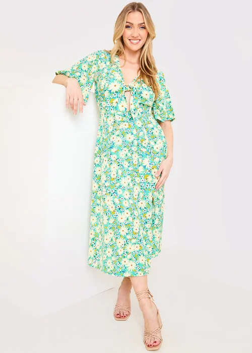 In the Style Jac Jossa Green Print Midaxi Dress - Size 8 Image 3