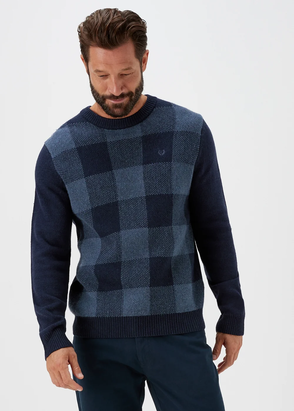 Lincoln Navy Check Jumper - Small Image 1