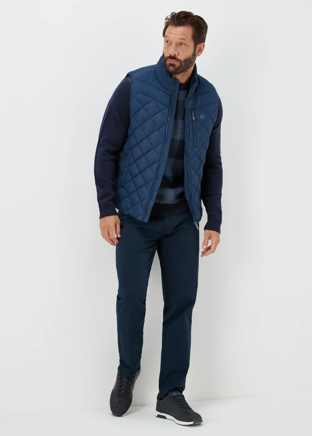 Lincoln Navy Check Jumper - Small Image 4