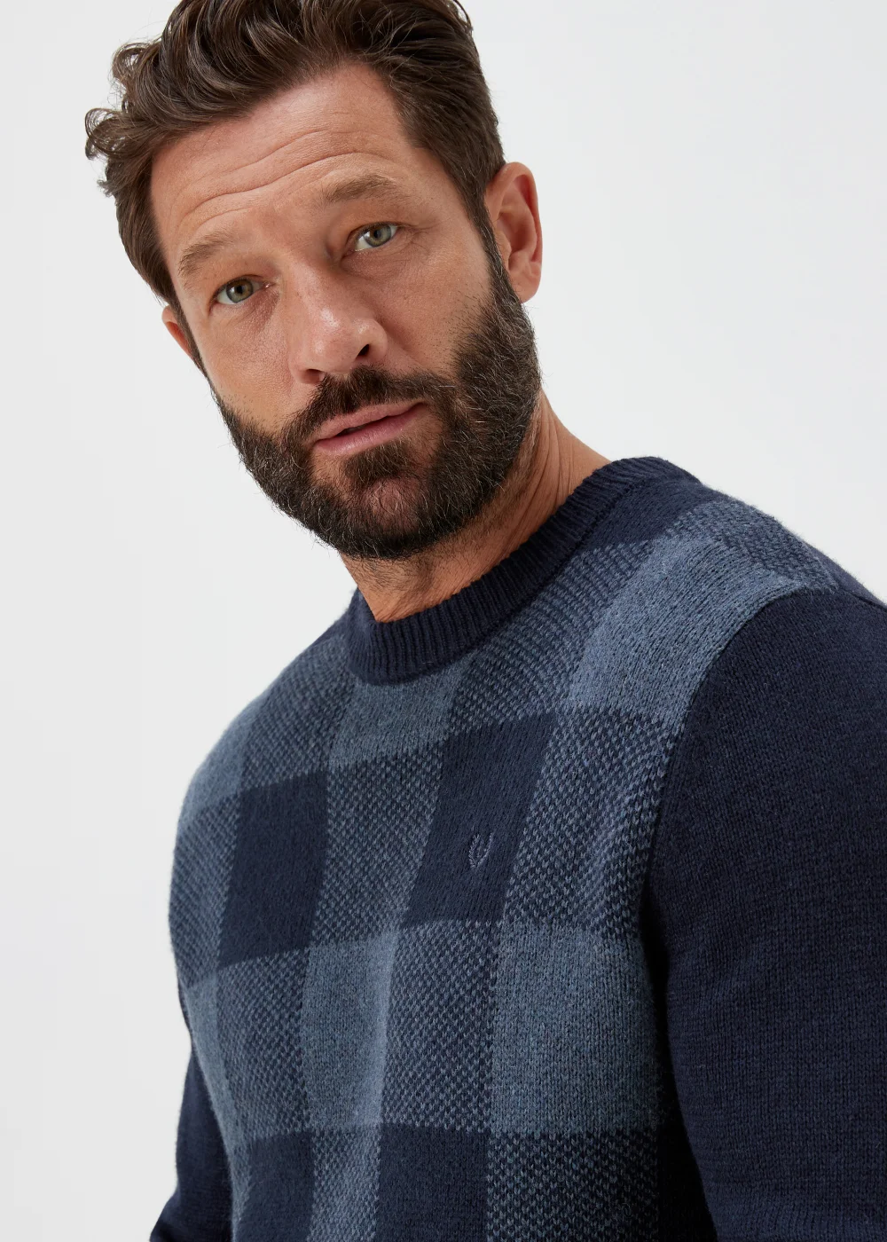 Lincoln Navy Check Jumper - Small Image 3