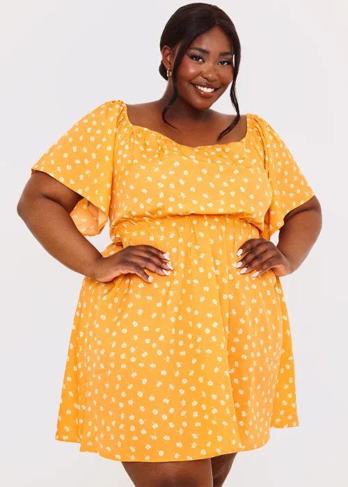 In the Style Jac Jossa Orange Floral Print Swing Dress - 8 Image 7