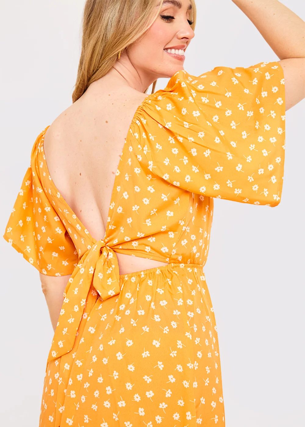 In the Style Jac Jossa Orange Floral Print Swing Dress - 8 Image 5