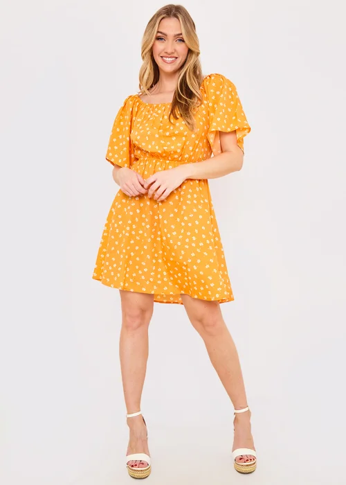 In the Style Jac Jossa Orange Floral Print Swing Dress - 8 Image 4