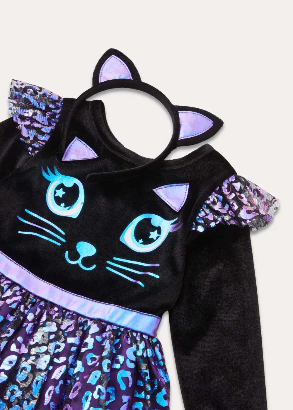 purple lace cocktail dress Sunny Fashion Kids Clothes: Girls Cat Face Purple Tower Ruffle Dancing Party Dress, Age 4 Years