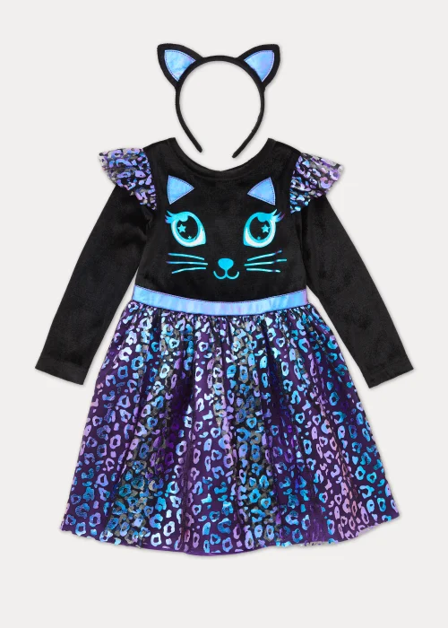 Kids Purple Cat Witch Fancy Dress Costume (9mths-5yrs) - Age 9 - 12 Months Image 1