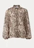 Black Snake Print Shirt - Size 8 Image 5