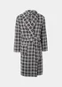 Grey Check Print Coral Fleece Dressing Gown - Small Image 4