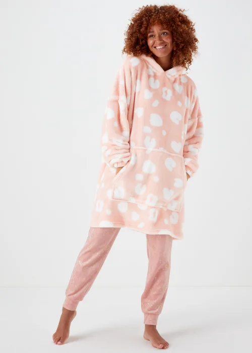 Pink Animal Print Snuggle Hoodie - Extra small Image 1