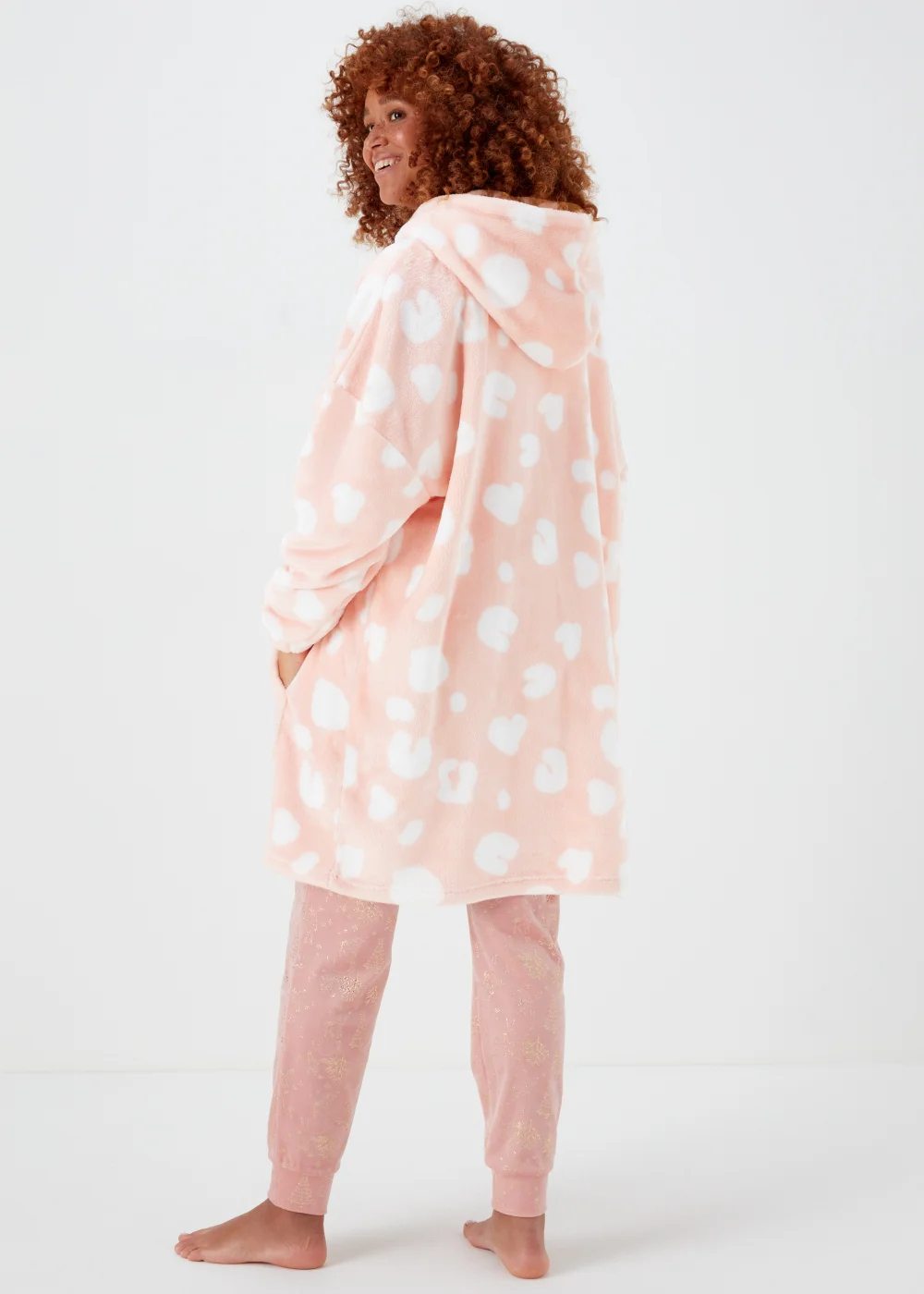 Pink Animal Print Snuggle Hoodie - Extra small Image 2