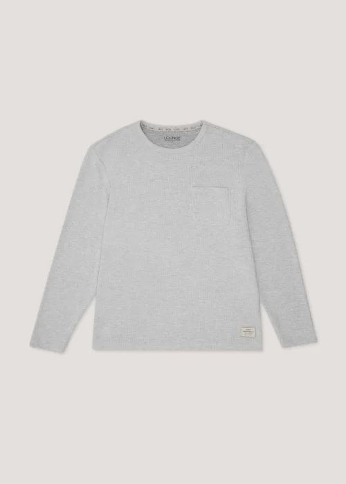 Grey Waffle Long Sleeve Pyjama Top - Extra small Image 4