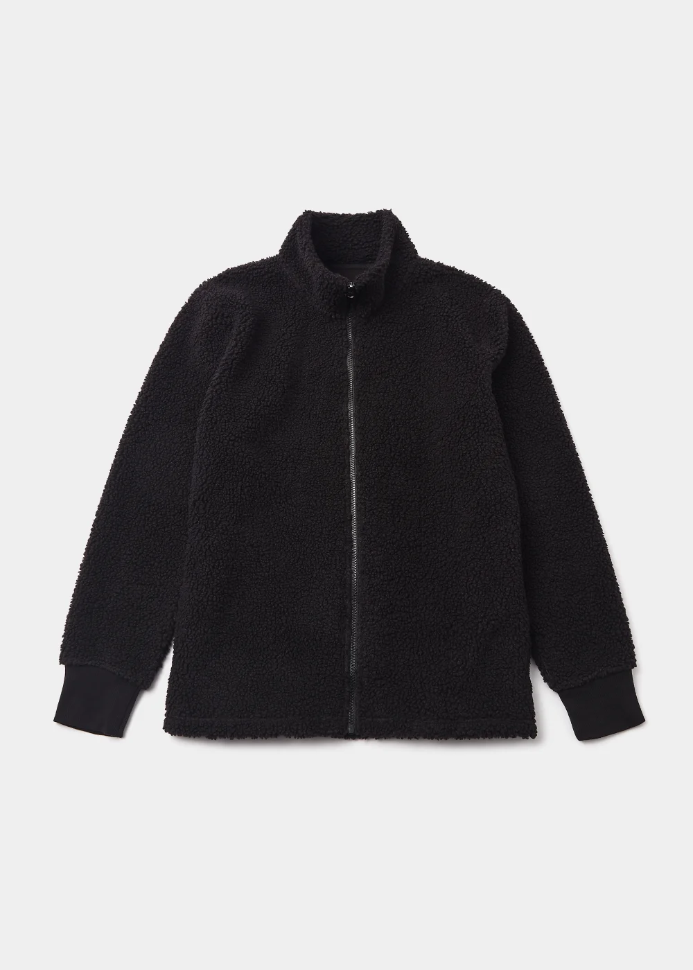 Black Zip Up Fleece Lounge Top - S Image 4