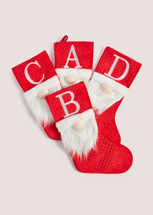 Red Alphabet Christmas Gonk Stocking (26cm x 2cm x 53cm) - S Image 1
