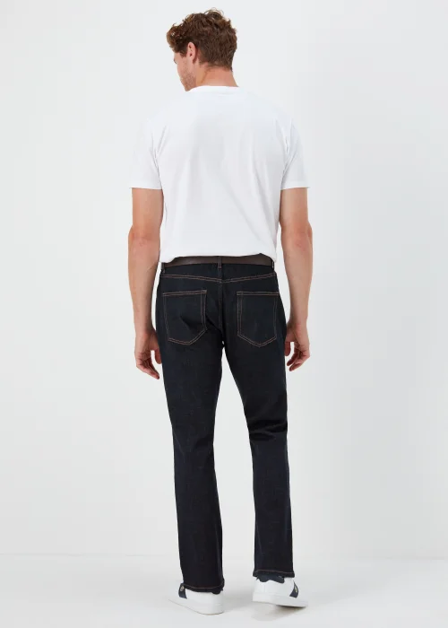 Dark Raw Wash Bootcut Belted Jeans - 30 Waist Regular Image 2