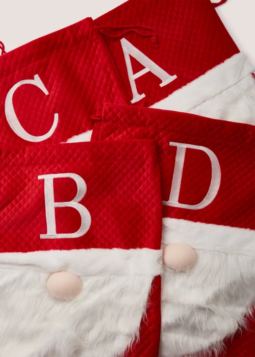 Red Christmas Gonk Alphabet Sack (48.5cm x 73cm) - S Image 1