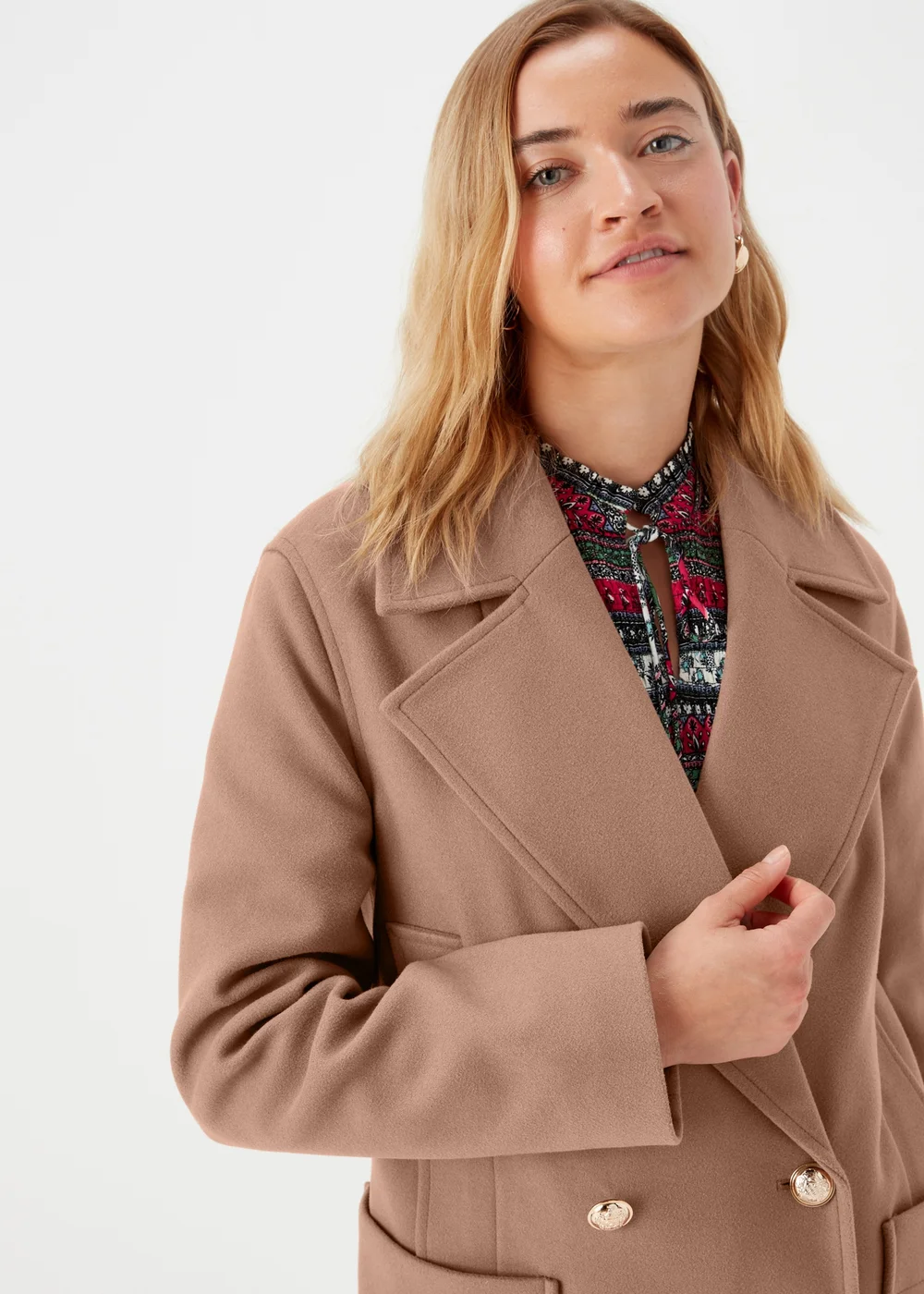 Mocha Pea Coat - 8 Image 3