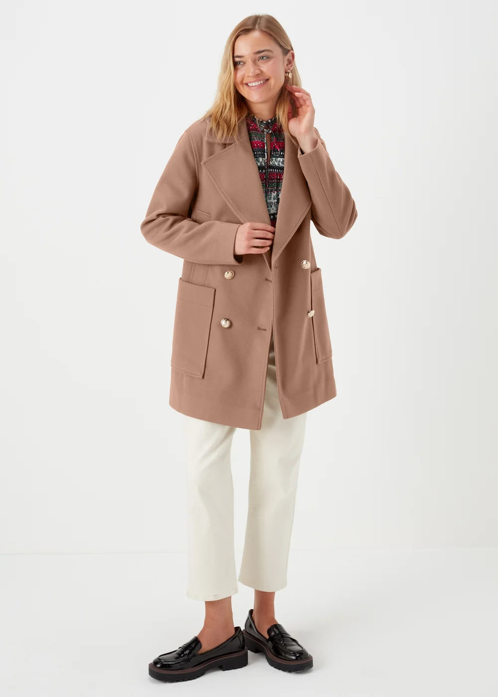 Mocha Pea Coat - 8 Image 1