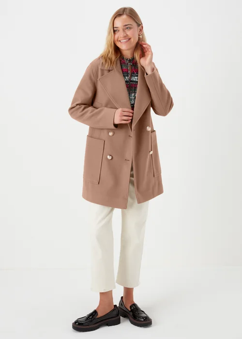 Mocha Pea Coat - 8 Image 1
