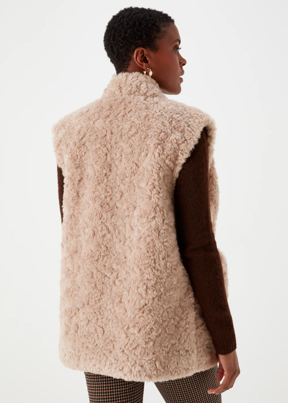 Beige Faux Fur Gilet - 8 Image 2
