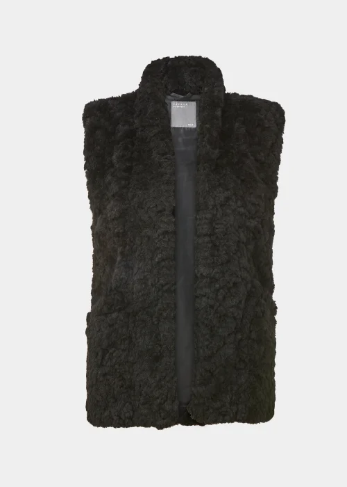 Black Faux Fur Gilet - 8 Image 5