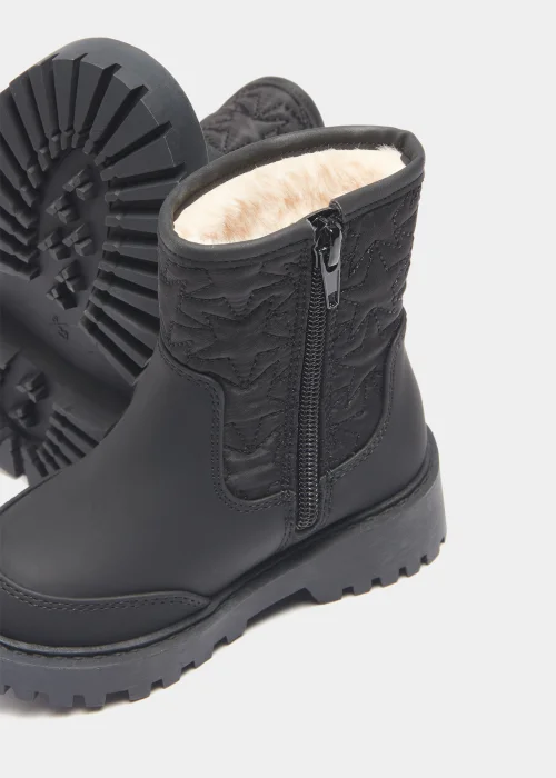 Girls Black Quilted Calf Boots (Younger 4-12) - Size 4 Infants Image 2