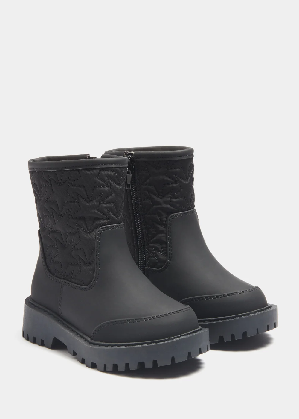 Girls Black Quilted Calf Boots (Younger 4-12) - Size 4 Infants Image 1
