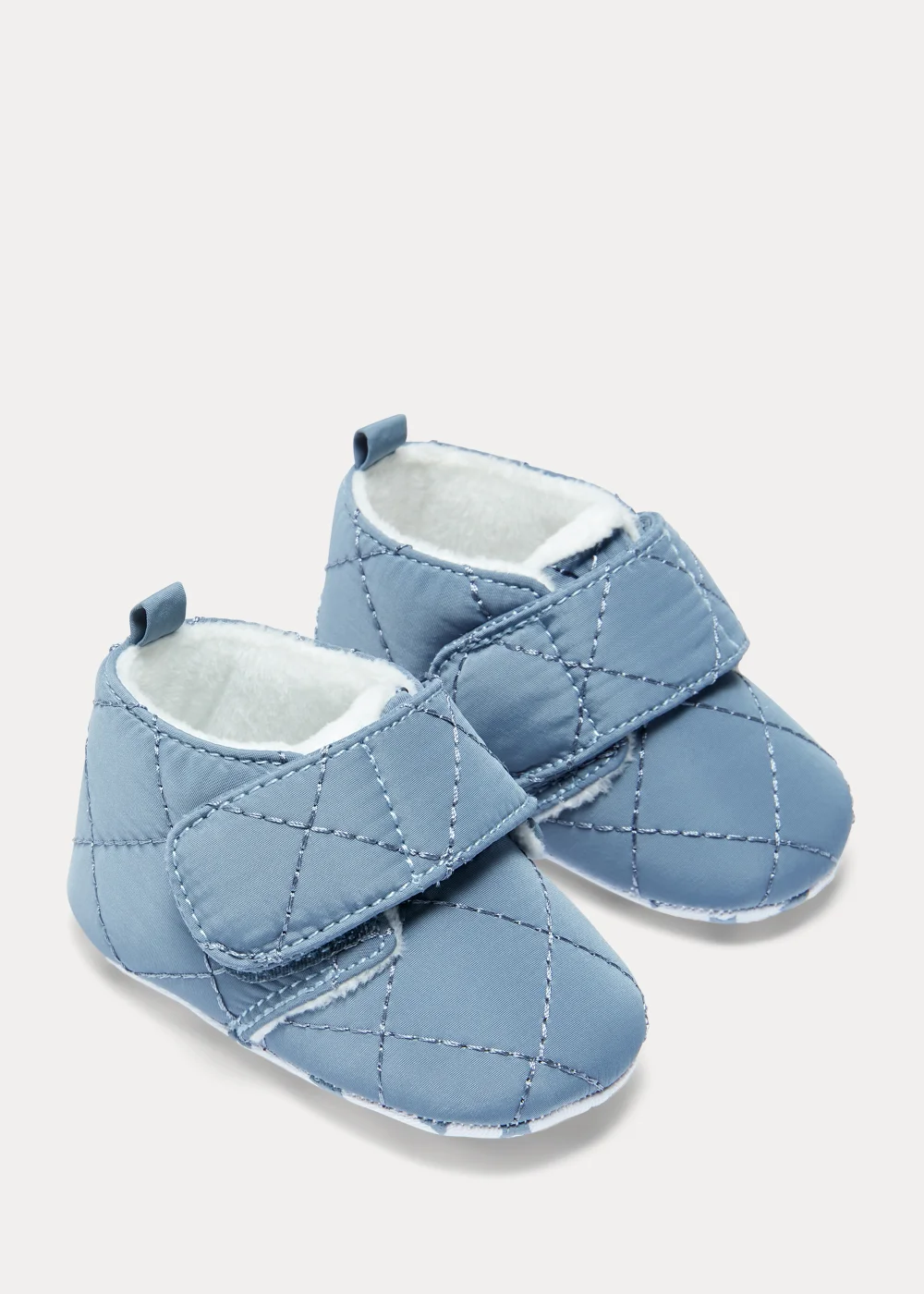 Blue Nylon Soft Sole Baby Shoes (Newborn-18mths) - Age 0 - 3 Months Image 1