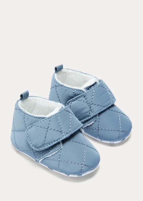 Blue Nylon Soft Sole Baby Shoes (Newborn-18mths) - Age 0 - 3 Months Image 1