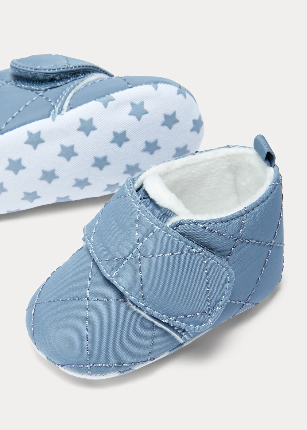 Blue Nylon Soft Sole Baby Shoes (Newborn-18mths) - Age 0 - 3 Months Image 2