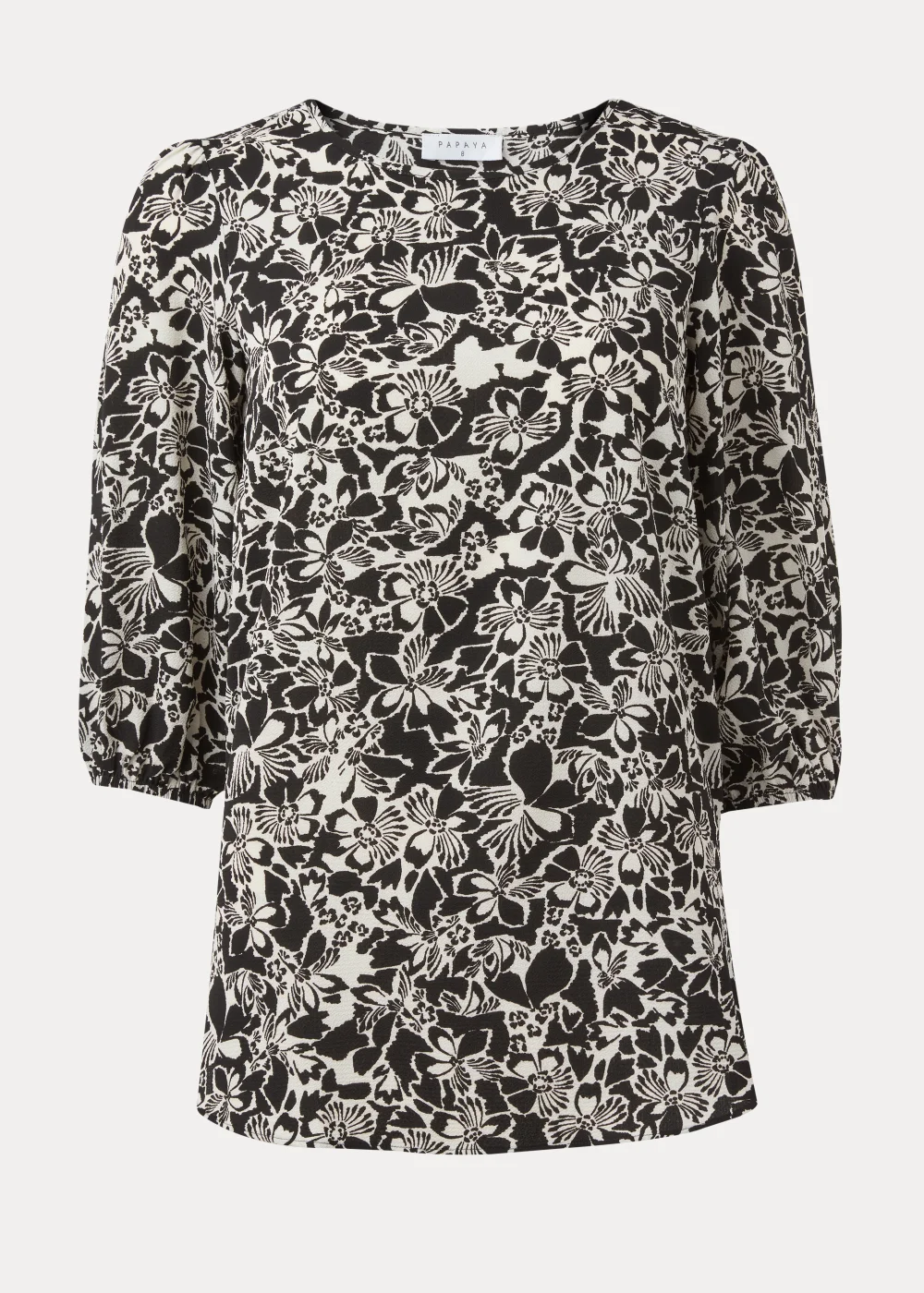 Black Floral Print Bubble Box Top - 8 Image 5