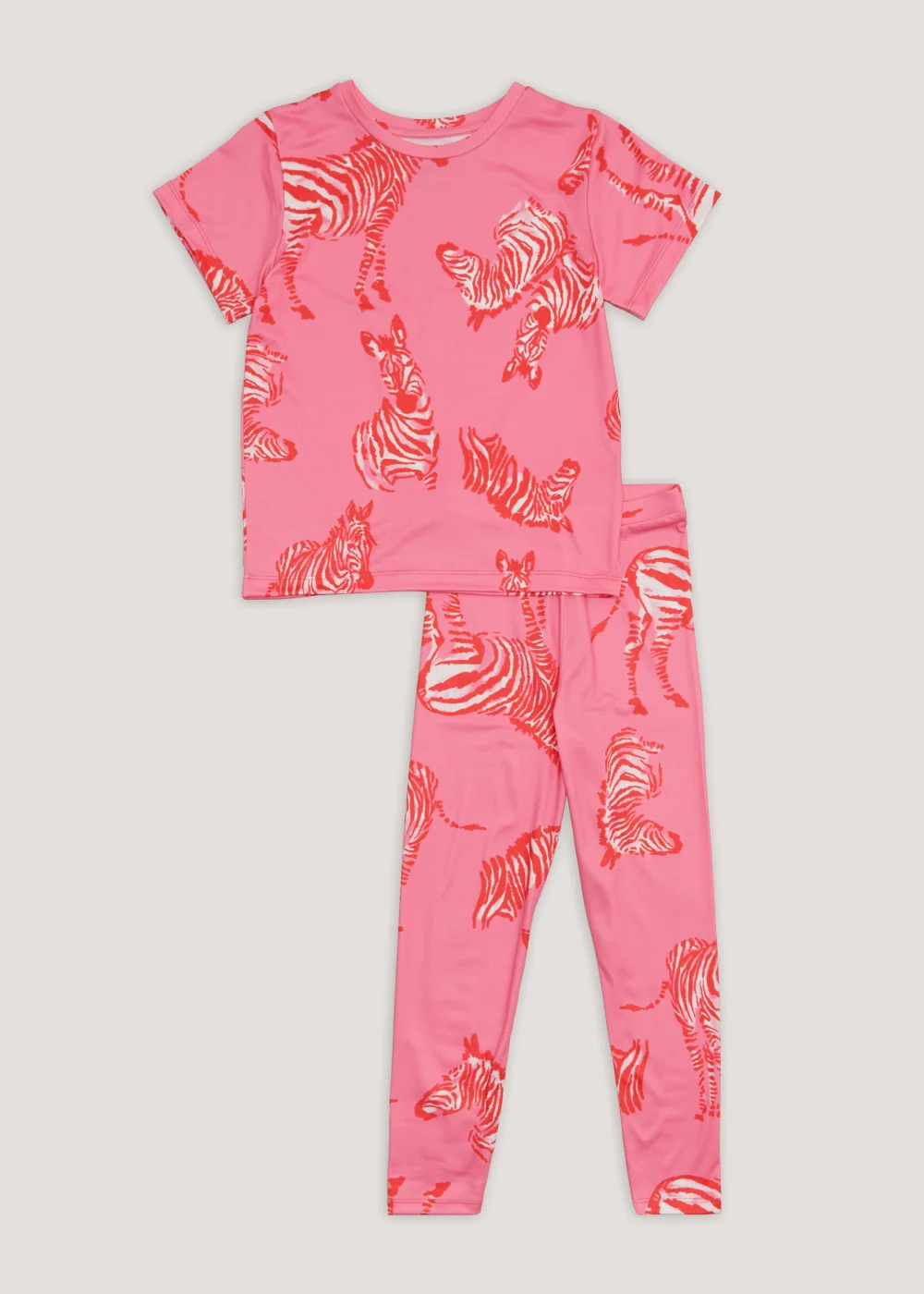 Girls Pink Zebra Long Pyjama Set (5-13yrs) - Age 7 Years Image 1