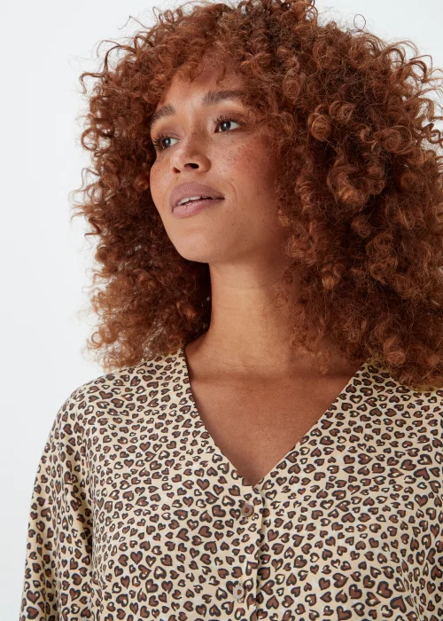 Stone Animal Print Tie Front Blouse - 8 Image 3