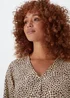 Stone Animal Print Tie Front Blouse - 8 Image 3
